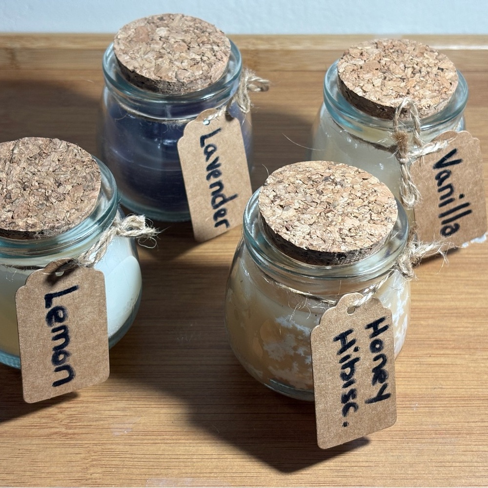 Homemade mason jar scented candles